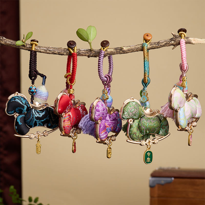 Buddha Stones, mehrfarbig, Jahr des Pferdes, Kürbisbarren-Design, Freiheit, Wohlstand, Schlüsselanhänger - image 9