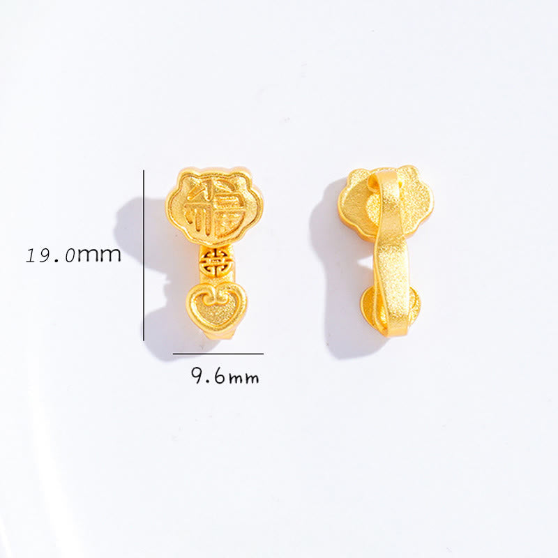 Buddha Stones Ruyi-Griff Fu-Zeichen Kupferplattiertes Goldseil Verstellbares Glücksarmband - image 9