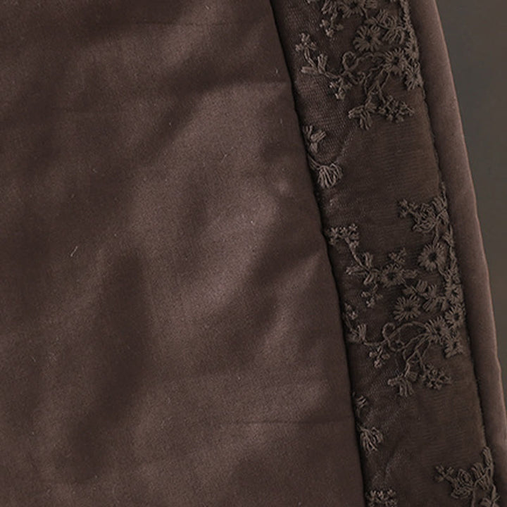 Dicke Damenhose mit Taschen , Buddha Stones -Blumenmuster, Baumwoll-Polyester-Stickerei - image 4