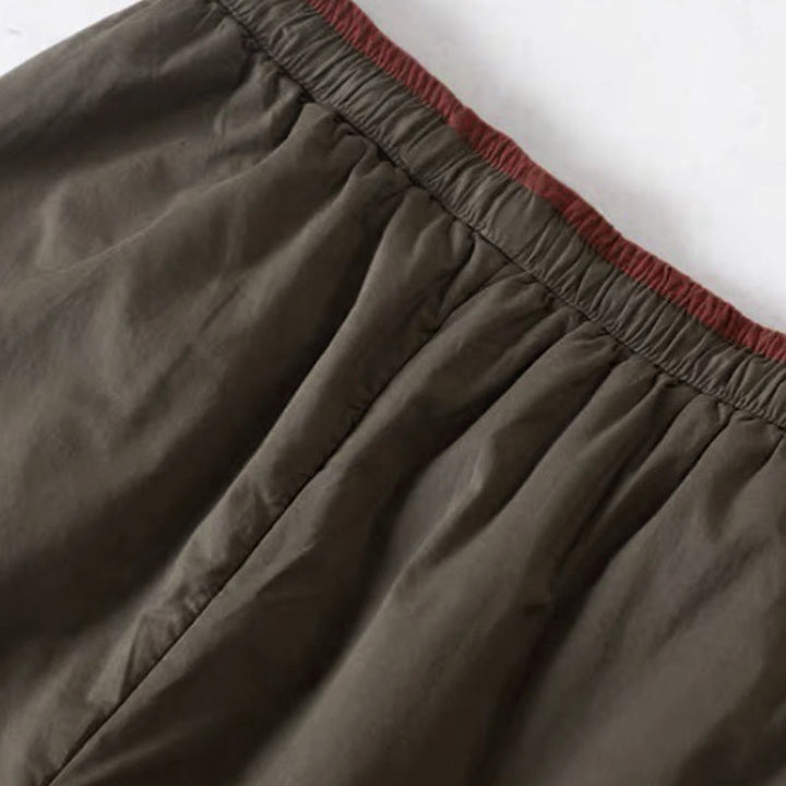 Buddha Stones Einfarbige Damenhose aus dickem Baumwoll-Polyester-Mischgewebe mit Taschen, Material: Baumwoll-Polyester, Materialmix mit Farbblockmuster - image 5