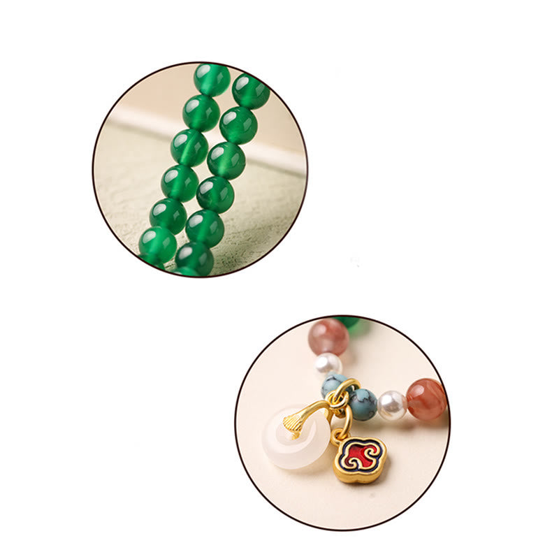 Buddha Stones Friedensschnalle, grüner Achat, Kraftstütze, Tibet-Mala - image 12