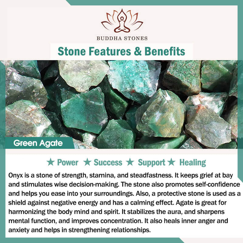 Buddha Stones Friedensschnalle, grüner Achat, Kraftstütze, Tibet-Mala - image 5