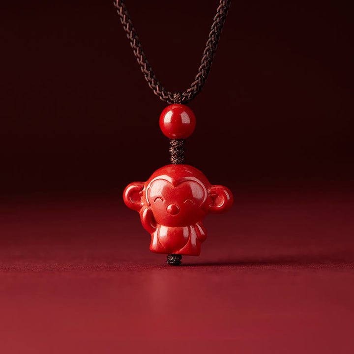 Buddha Stones ​​Jahr des Pferdes Chinesisches Tierkreiszeichen Gravurdesign Zinnober Segen Seil Halskette Anhänger - image 33