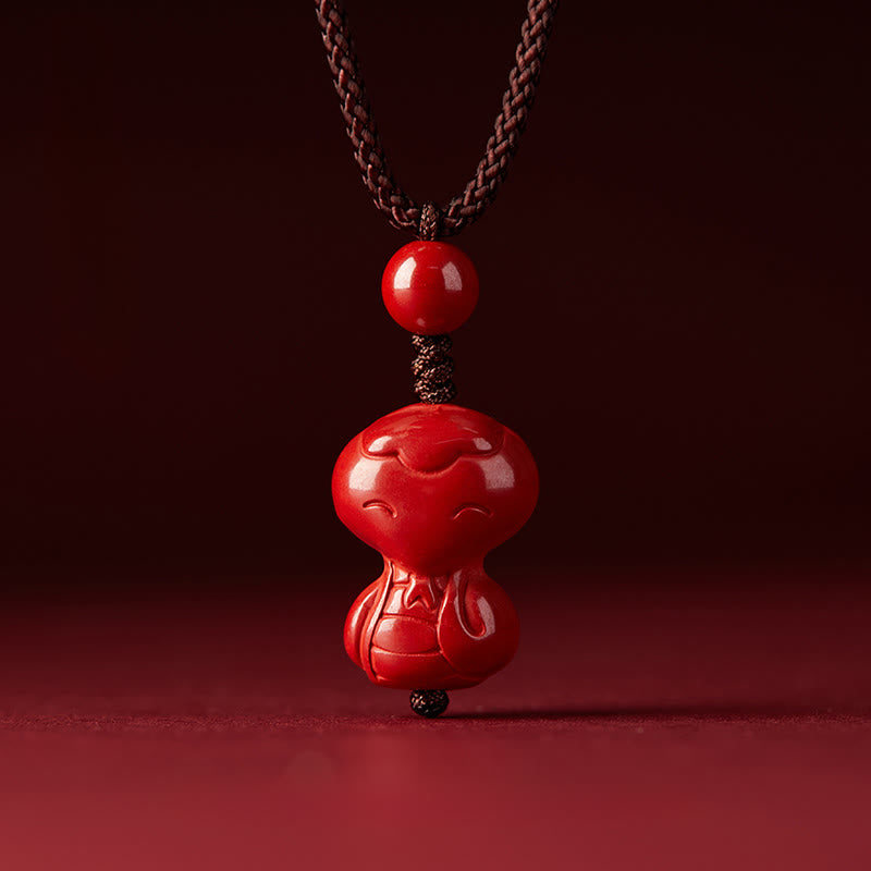 Buddha Stones ​​Jahr des Pferdes Chinesisches Tierkreiszeichen Gravurdesign Zinnober Segen Seil Halskette Anhänger - image 29
