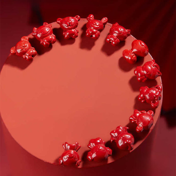 Buddha Stones ​​Jahr des Pferdes Chinesisches Tierkreiszeichen Gravurdesign Zinnober Segen Seil Halskette Anhänger - image 40