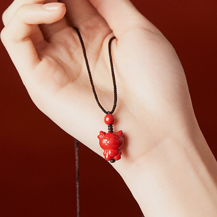 Buddha Stones ​​Jahr des Pferdes Chinesisches Tierkreiszeichen Gravurdesign Zinnober Segen Seil Halskette Anhänger - image 24