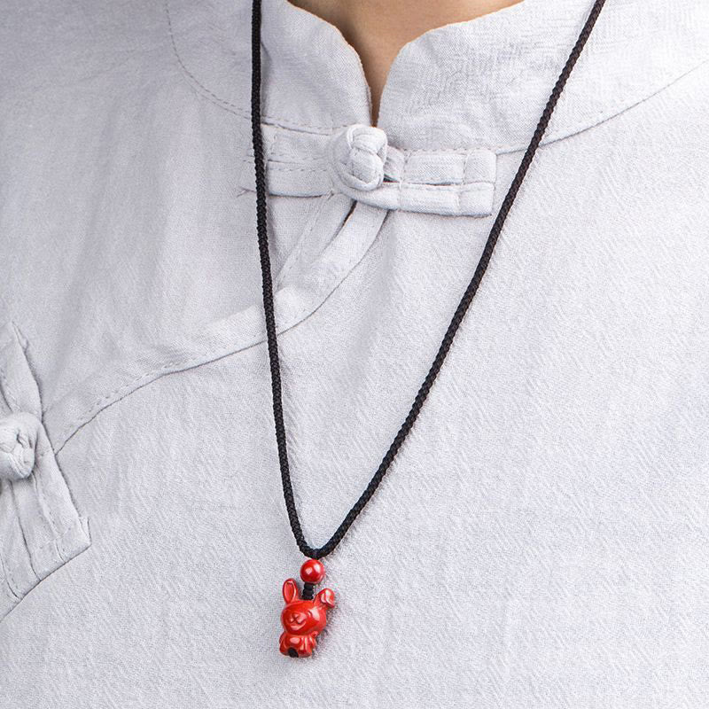 Buddha Stones ​​Jahr des Pferdes Chinesisches Tierkreiszeichen Gravurdesign Zinnober Segen Seil Halskette Anhänger - image 18