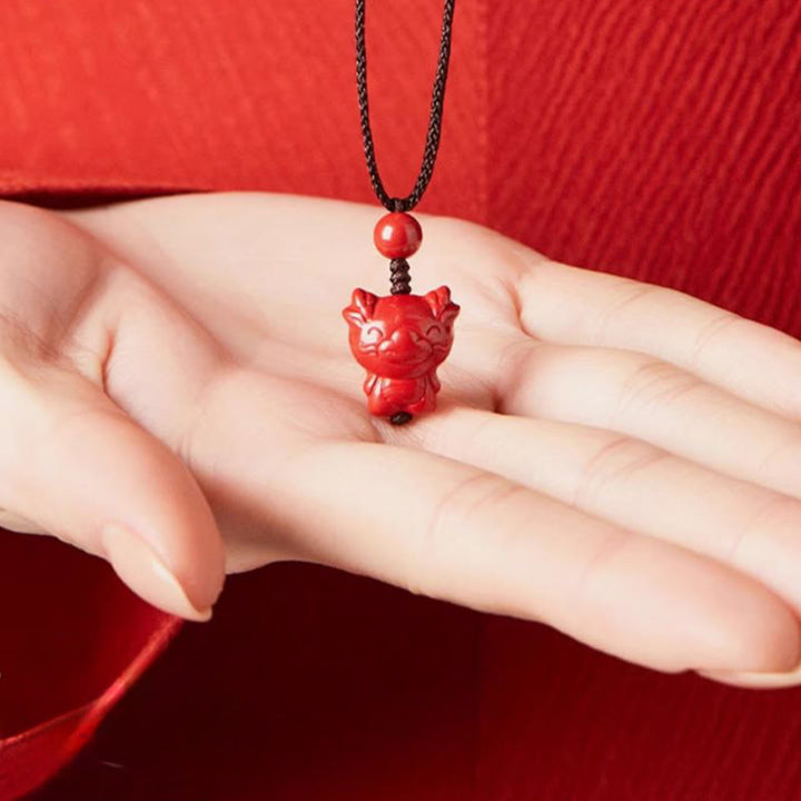 Buddha Stones ​​Jahr des Pferdes Chinesisches Tierkreiszeichen Gravurdesign Zinnober Segen Seil Halskette Anhänger - image 25