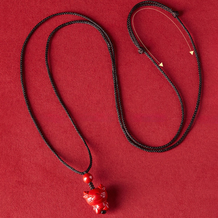 Buddha Stones ​​Jahr des Pferdes Chinesisches Tierkreiszeichen Gravurdesign Zinnober Segen Seil Halskette Anhänger - image 23