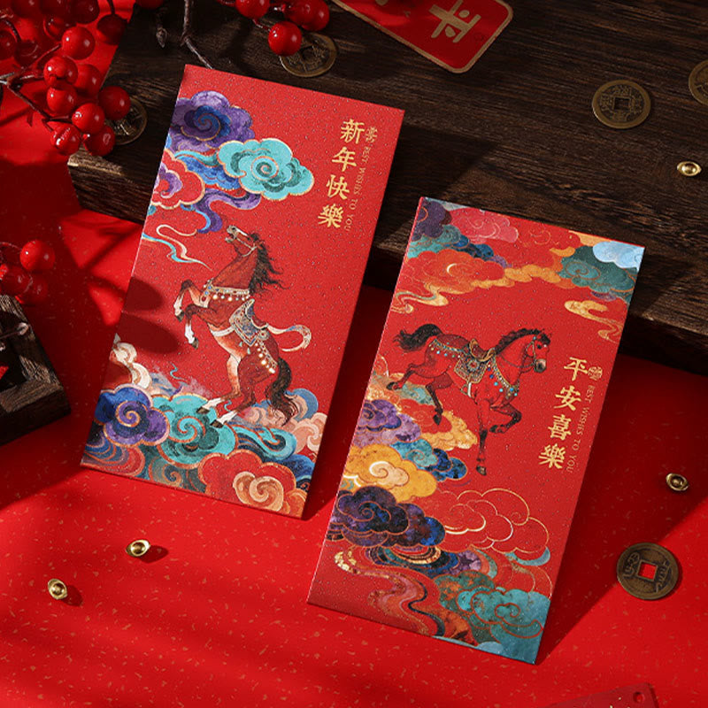 Buddha Stones ​​Jahr des Pferdes 2026 Neujahrssegen 6 Stück Chinesischer roter Umschlag - image 14