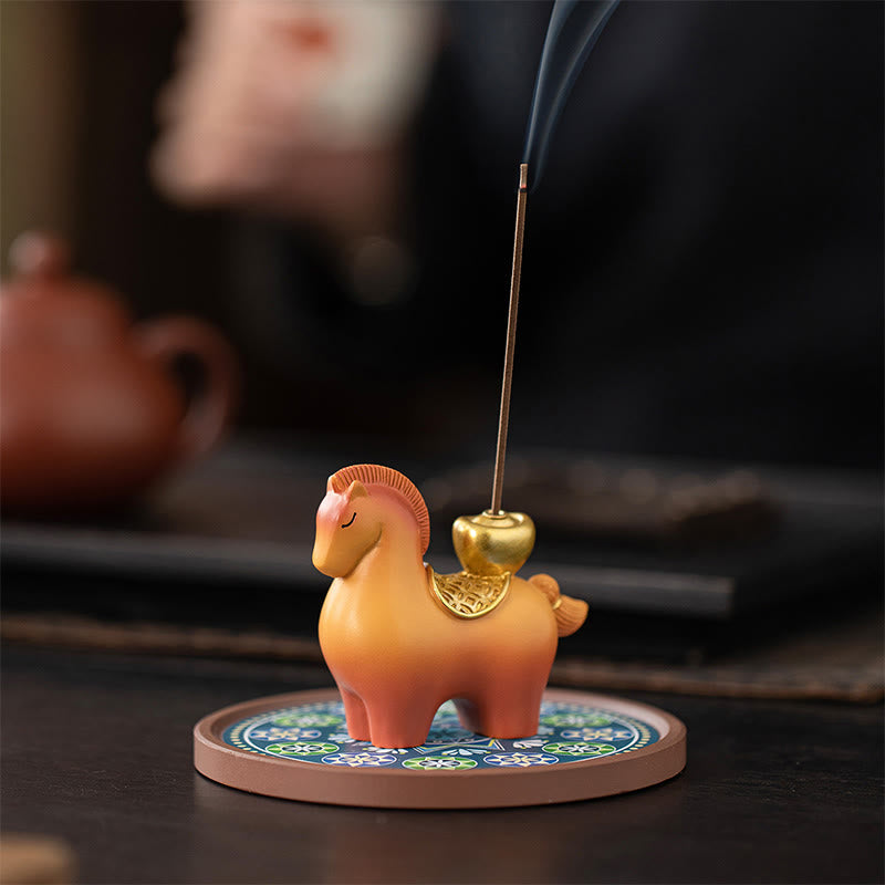 Buddha Stones ​​Jahr des Pferdes 2026 Neujahrsbarren zur Anziehung von Reichtum Heimdekoration Räuchergefäß - image 4
