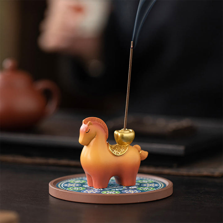 Buddha Stones ​​Jahr des Pferdes 2026 Neujahrsbarren zur Anziehung von Reichtum Heimdekoration Räuchergefäß - image 4