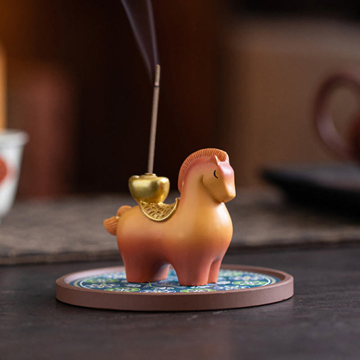 Buddha Stones ​​Jahr des Pferdes 2026 Neujahrsbarren zur Anziehung von Reichtum Heimdekoration Räuchergefäß - image 8