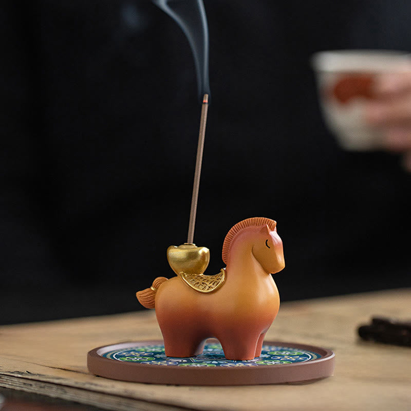 Buddha Stones ​​Jahr des Pferdes 2026 Neujahrsbarren zur Anziehung von Reichtum Heimdekoration Räuchergefäß - image 6