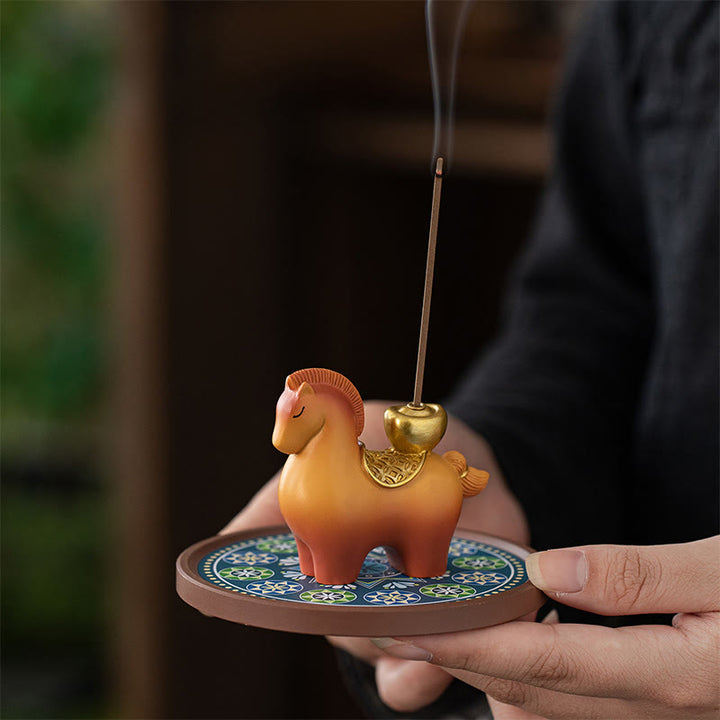 Buddha Stones ​​Jahr des Pferdes 2026 Neujahrsbarren zur Anziehung von Reichtum Heimdekoration Räuchergefäß - image 5