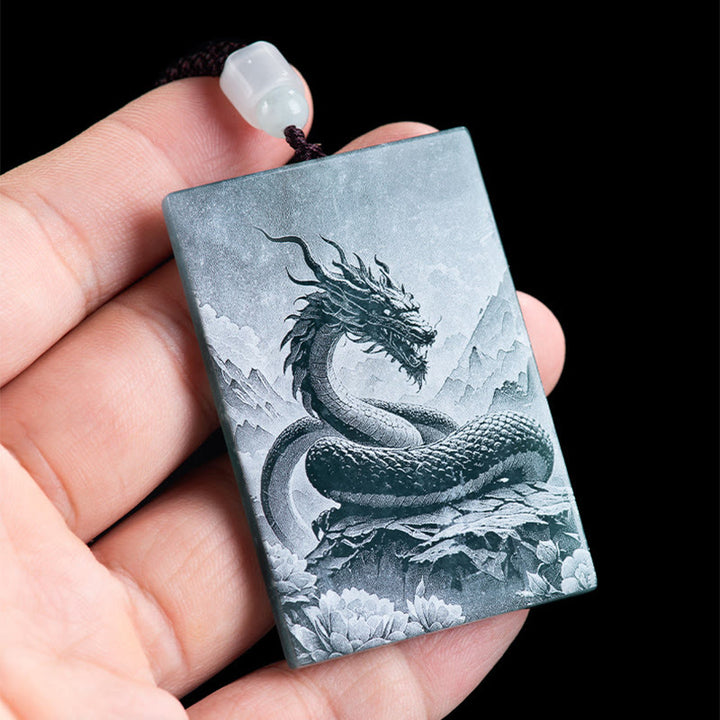 Buddha Stones ​​Jahr des Pferdes Chinesisches Tierkreiszeichen Gravur Jade Fülle Halskette Anhänger - image 16