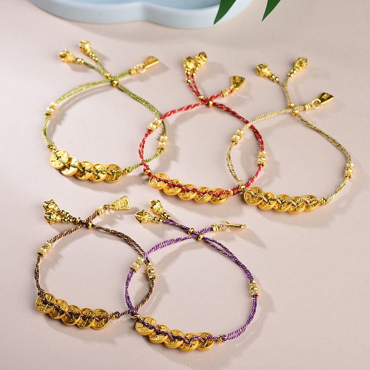 Buddha Stones, Fünf-Kaiser-Münzen, Kupferwaage, handgewebtes Armband  - image 17