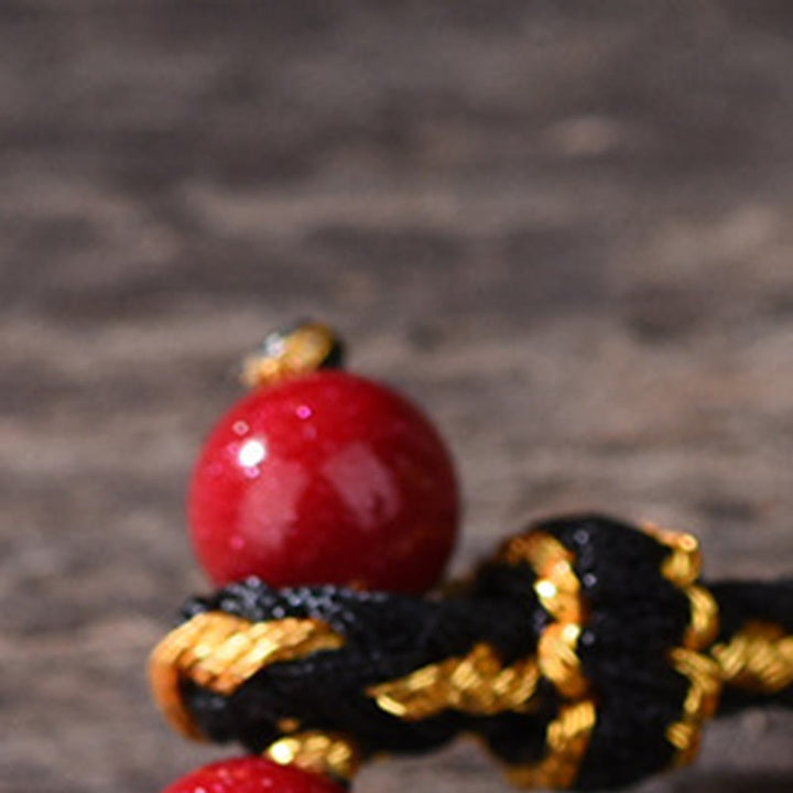 Buddha Stones, Fünf-Kaiser-Münzen, Kupfer, Amethyst, Zinnober, Schwarz, Rot, Schnur, Balance, Glück anziehen, Armband - image 21
