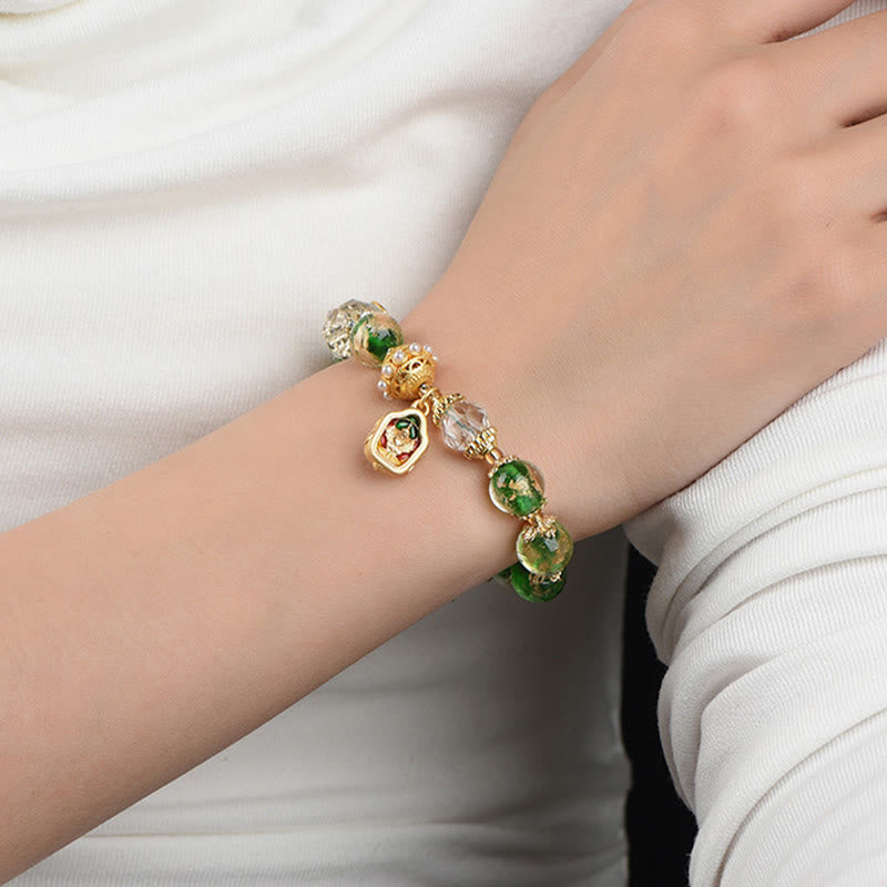 Buddha Stones, Liuli-Glas, 925er Sterlingsilber, Kupfer – Armband zum Schutz vor bösen Geistern - image 4