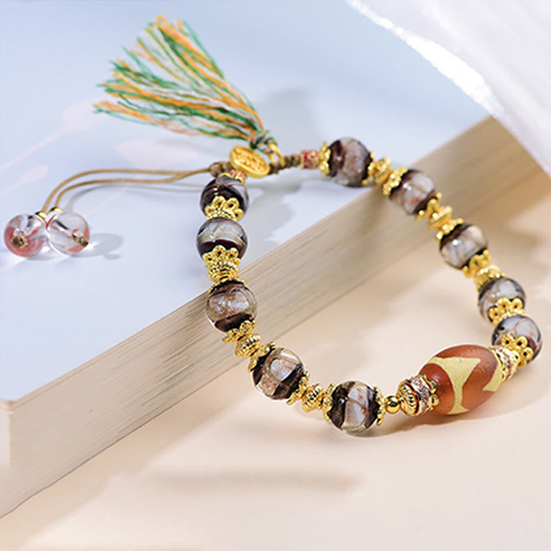 Buddha Stones, Liuli-Glas-Dzi-Perlen, Segensarmband - image 10