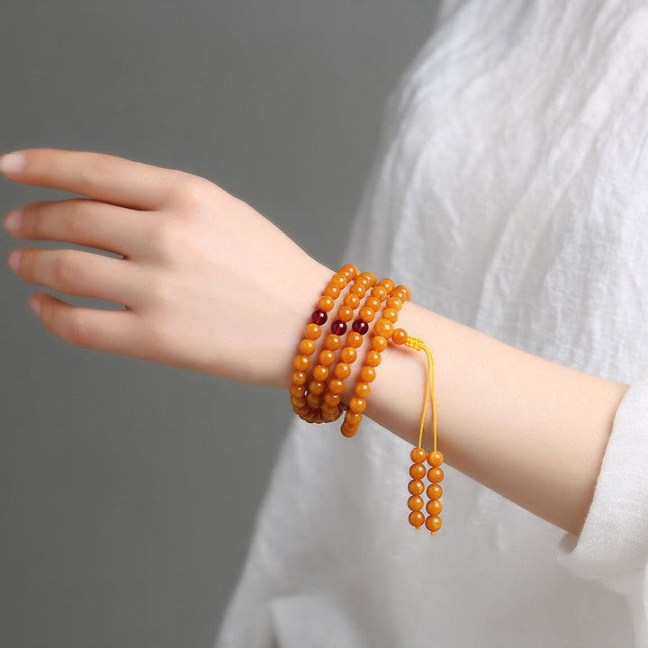 Buddha Stones ​​Tibetische Bernstein-Rundperlen-Mala - image 10