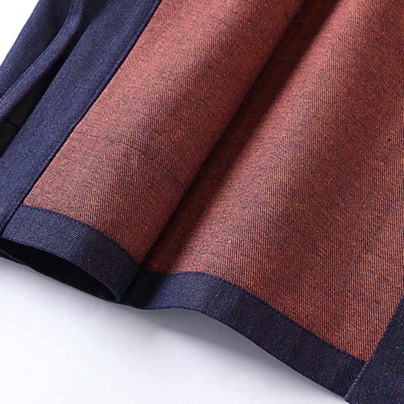 Buddha Stones Herren-Kimono aus Denim und Baumwolle mit Schnürung, offener Vorderseite und Dreiviertelärmeln - image 7