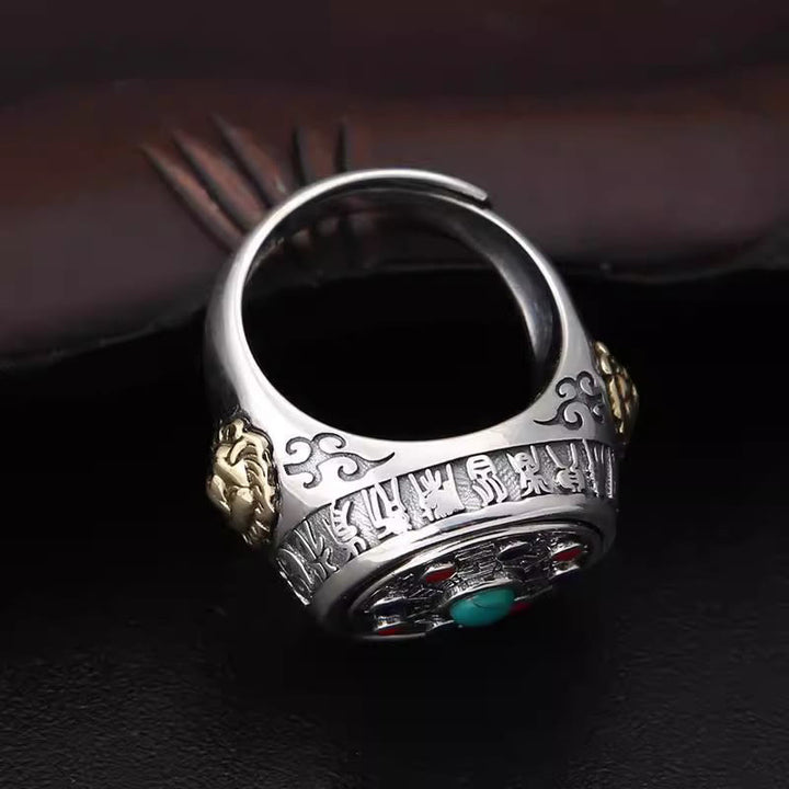 Buddha Stones, Kupfer-Bagua-Kupfermünzen, Reichtum, drehbarer, verstellbarer Ring - image 8