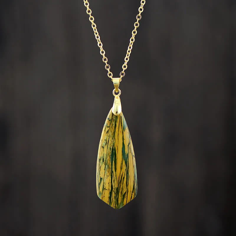 Buddha Stones, Kaiserstein-Glücksketten-Anhänger - Gelber Kaiserstein, goldene Kette - image 1