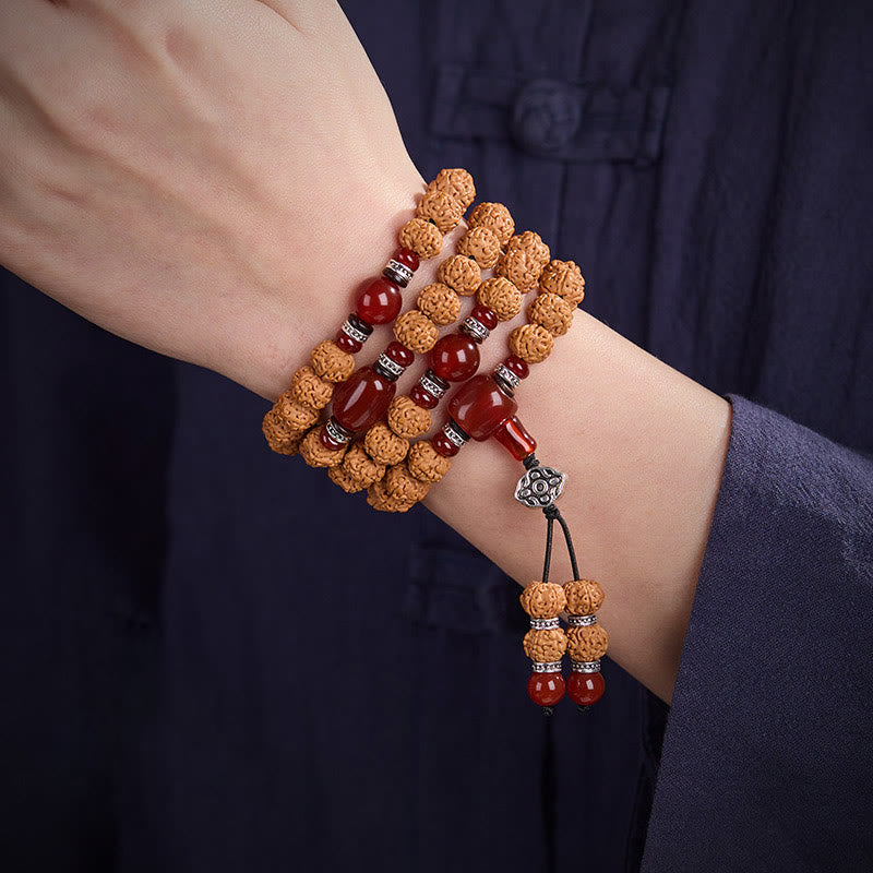 Buddha Stones ​​Tibetische 108 Perlen Bodhi-Samen Dreiaugige Dzi-Perle Glücksmala - image 7