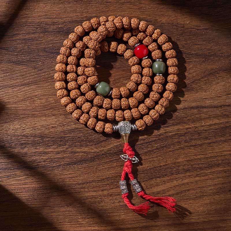 Buddha Stones ​​Tibetische 108 Perlen Bodhi-Samen Dreiaugige Dzi-Perle Glücksmala - Alles läuft wie gewünscht. - 10 mm - image 0