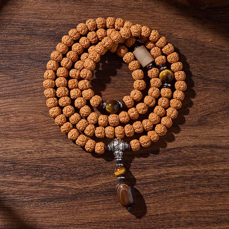 Buddha Stones ​​Tibetische 108 Perlen Bodhi-Samen Dreiaugige Dzi-Perle Glücksmala - Glückverheißende Wolken - 10 mm - image 18