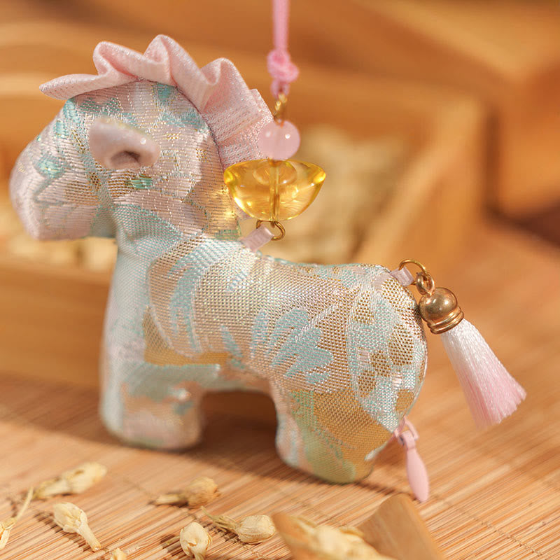 Buddha Stones, Jahr des Pferdes, rote Schnurquasten-Stickerei, Hängedekoration - image 4