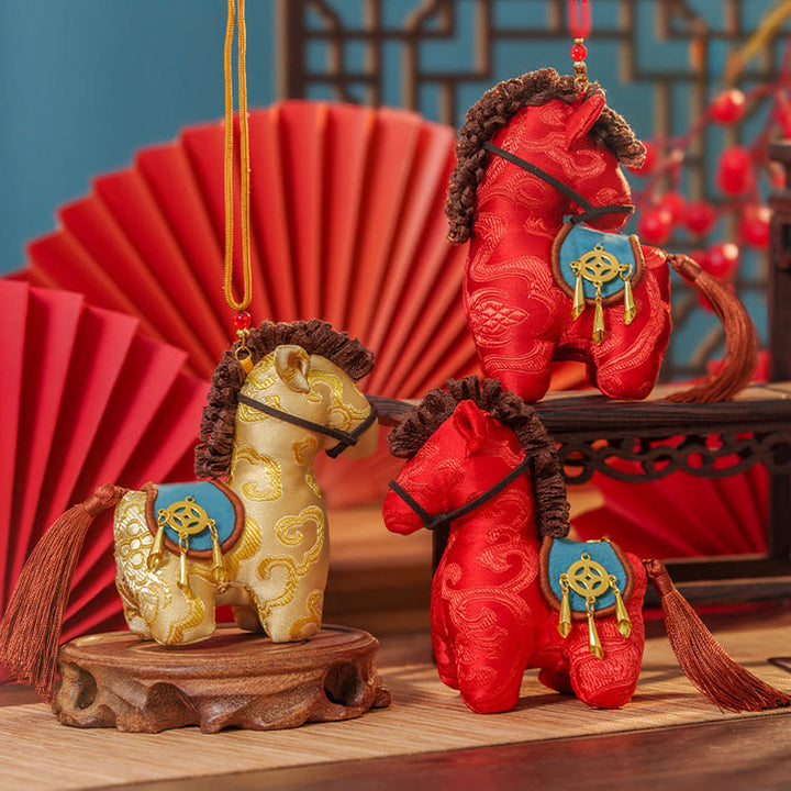 Buddha Stones, Jahr des Pferdes, rote Schnurstickerei, Freiheits-Hängedekoration - image 14