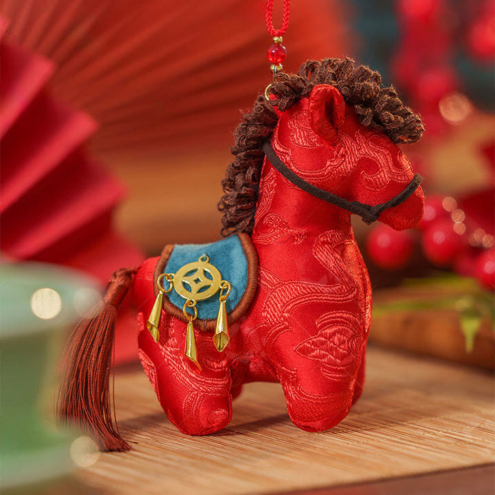 Buddha Stones, Jahr des Pferdes, rote Schnurstickerei, Freiheits-Hängedekoration - image 1