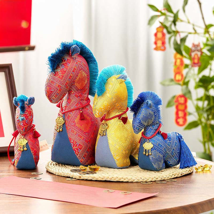 Buddha Stones, Jahr des Pferdes, rote Schnurstickerei, Barrenquasten-Dekoration - image 17