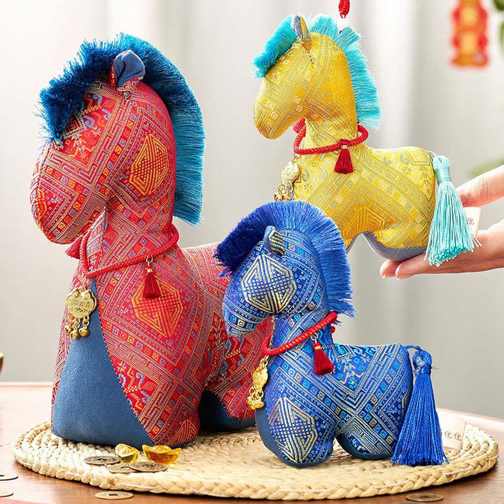 Buddha Stones, Jahr des Pferdes, rote Schnurstickerei, Barrenquasten-Dekoration - image 19