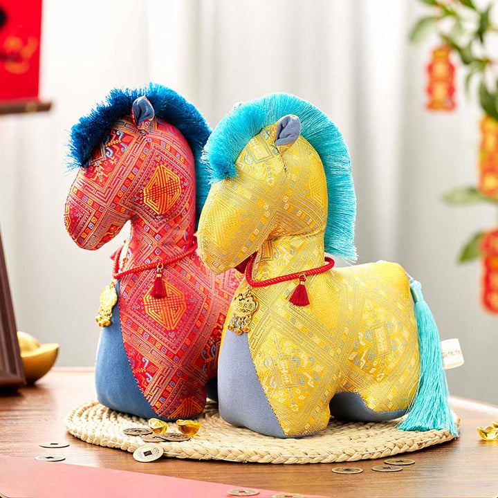 Buddha Stones, Jahr des Pferdes, rote Schnurstickerei, Barrenquasten-Dekoration - image 22