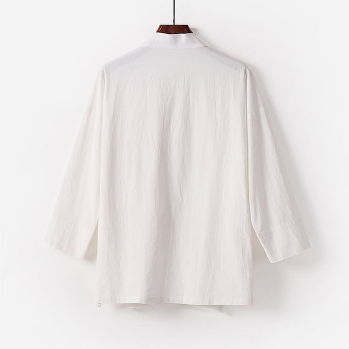 Buddha Stones ​​2-teiliges Herbst-Kimono-Set aus Baumwolle mit Schnürung, knöchellangen, weiten Hosenbeinen und Taschen, Meditationskleidung für Herren - image 19