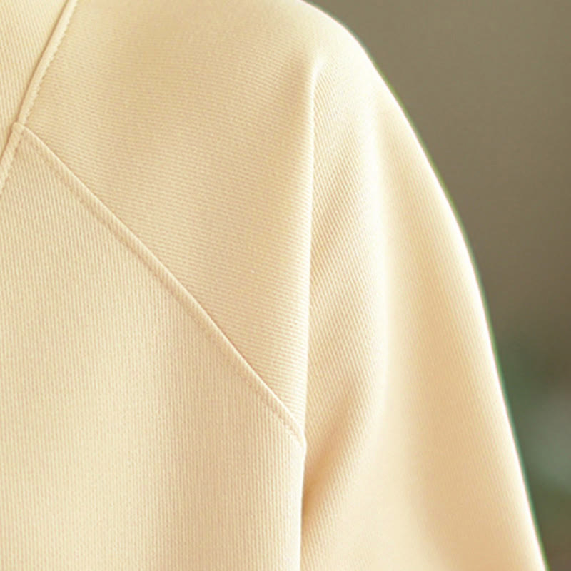 Buddha Stones Herbst-Sweatshirt aus Baumwolle mit Stehkragen und Knöpfen, langärmelig, Damen, einfarbig, mit Buddha-Steinen-Motiv. - image 16