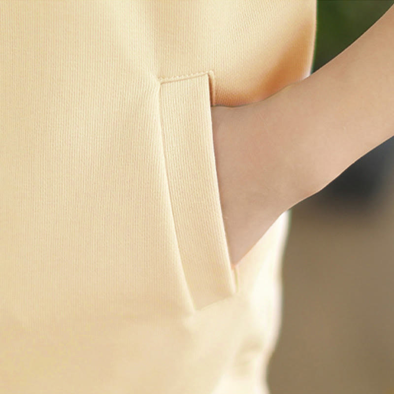 Buddha Stones Herbst-Sweatshirt aus Baumwolle mit Stehkragen und Knöpfen, langärmelig, Damen, einfarbig, mit Buddha-Steinen-Motiv. - image 17