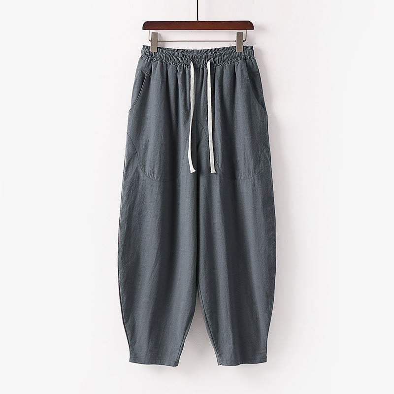 Buddha Stones Frühling/Herbst, einfarbige Herren-Haremshose mit Kordelzug, knöchellang, mit Taschen - Grau - US/ UK/AU54, EU64 (9XL) - image 18