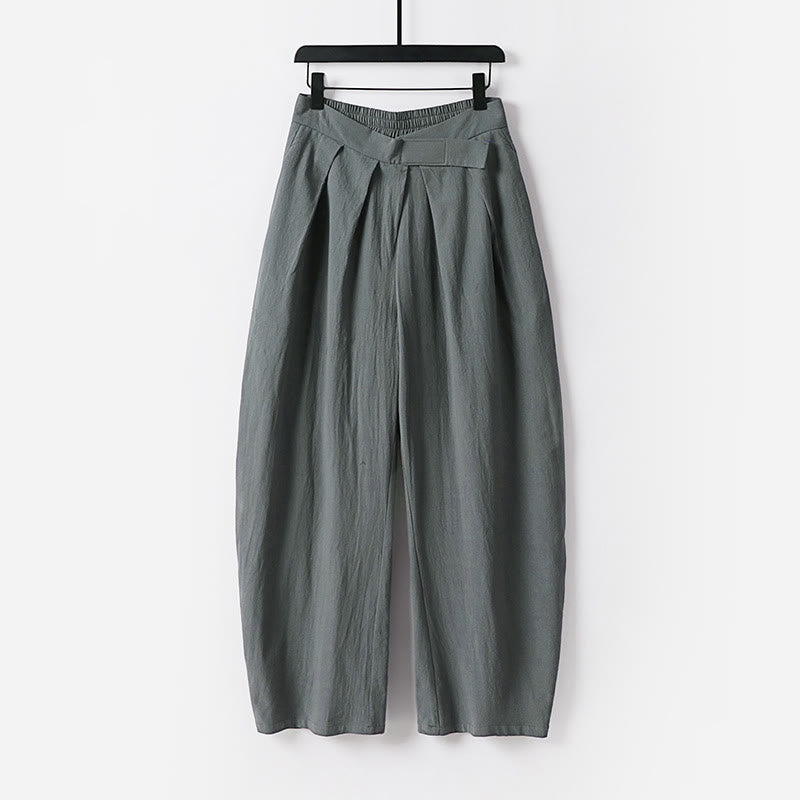 Buddha Stones Schlichte, gerade geschnittene Herrenhose aus Baumwoll-Leinen-Mischgewebe mit Reißverschluss und Taschen - Grau - US/ UK/AU54, EU64 (9XL) - image 0