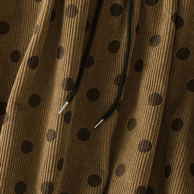 Winterlicher Cordrock für Damen mit Buddha Stones -Polka-Dot-Muster und Taschen - image 6