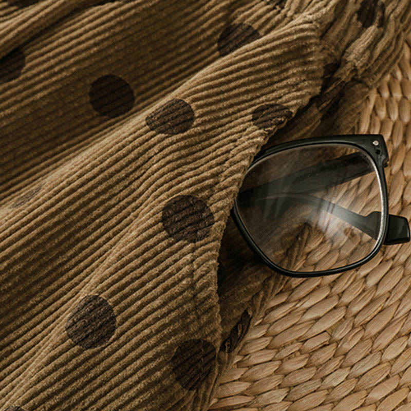 Winterlicher Cordrock für Damen mit Buddha Stones -Polka-Dot-Muster und Taschen - image 7