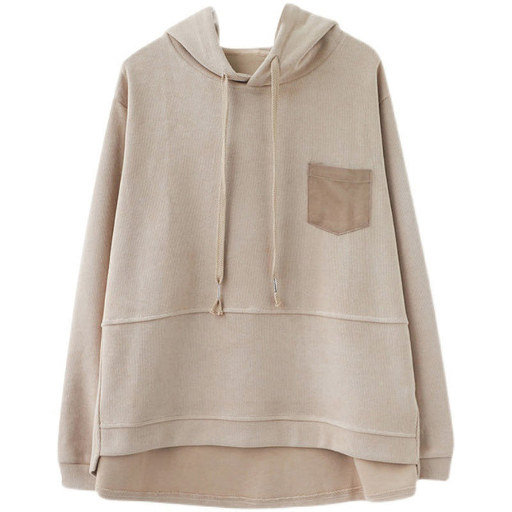 Buddha Stones Herbst Einfarbiger Baumwoll-Langarm-Hoodie mit dekorativer Tasche, Baumwolle, Damen - image 32