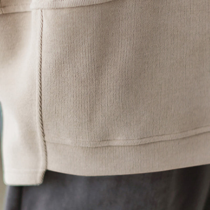 Buddha Stones Herbst Einfarbiger Baumwoll-Langarm-Hoodie mit dekorativer Tasche, Baumwolle, Damen - image 36