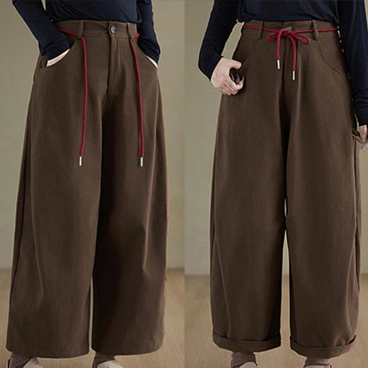 Buddha Stones Schlichte Baumwollhose für Damen, lässige Größe 7-8 mit Taschen - image 10
