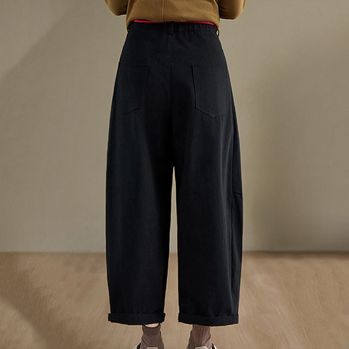 Buddha Stones Schlichte Baumwollhose für Damen, lässige Größe 7-8 mit Taschen - image 15
