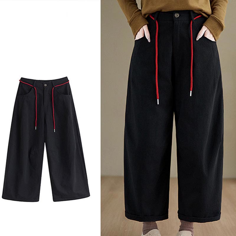 Buddha Stones Schlichte Baumwollhose für Damen, lässige Größe 7-8 mit Taschen - image 14