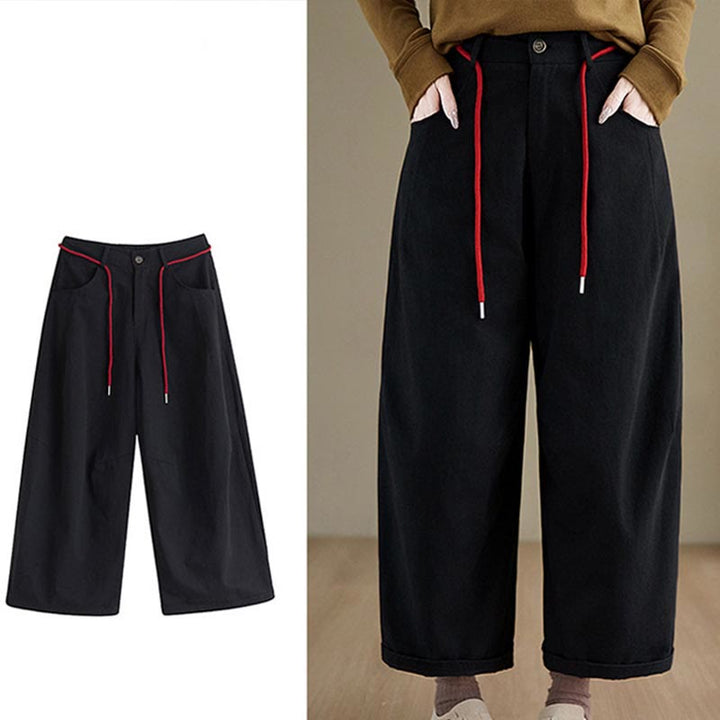 Buddha Stones Schlichte Baumwollhose für Damen, lässige Größe 7-8 mit Taschen - image 14